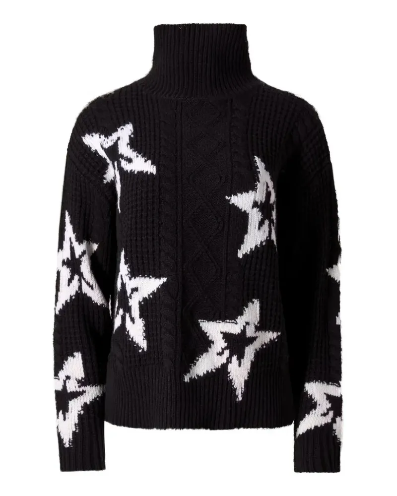 Perfect Moment Rollkragenpullover mit Zopfmuster - Schwarz Schwarz
