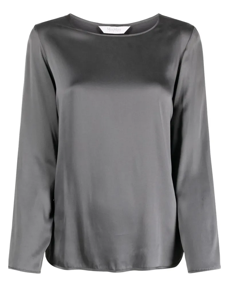 Max Mara Bluse mit rundem Ausschnitt - Grau Grau