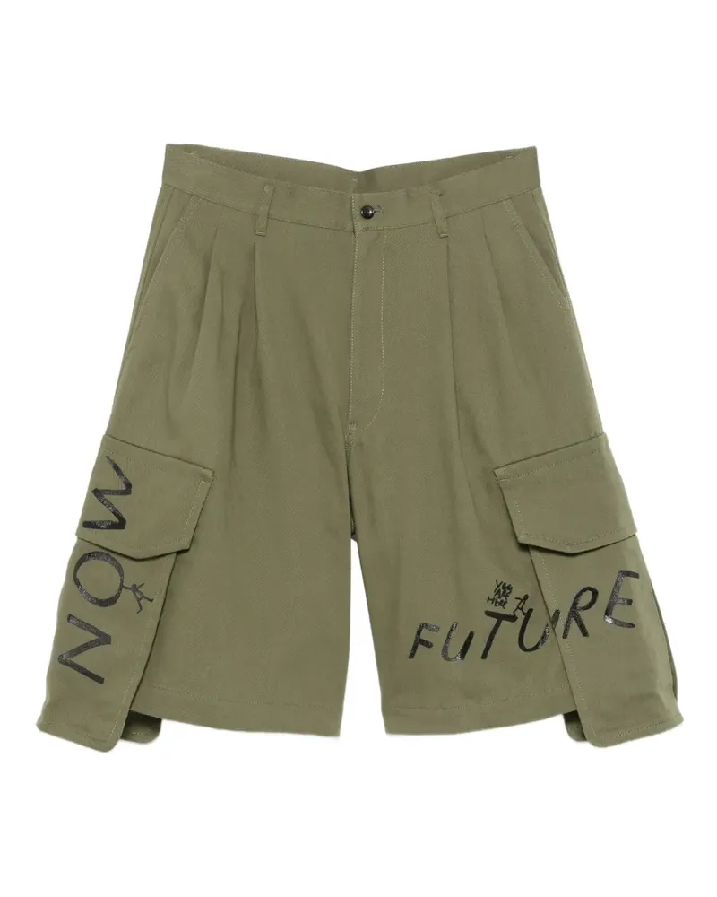 Comme des Garçons slogan-print cargo shorts - Grün Grün