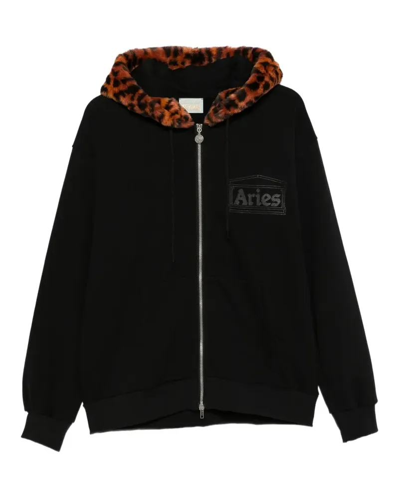 Aries Kapuzenjacke mit Reißverschluss - Schwarz Schwarz