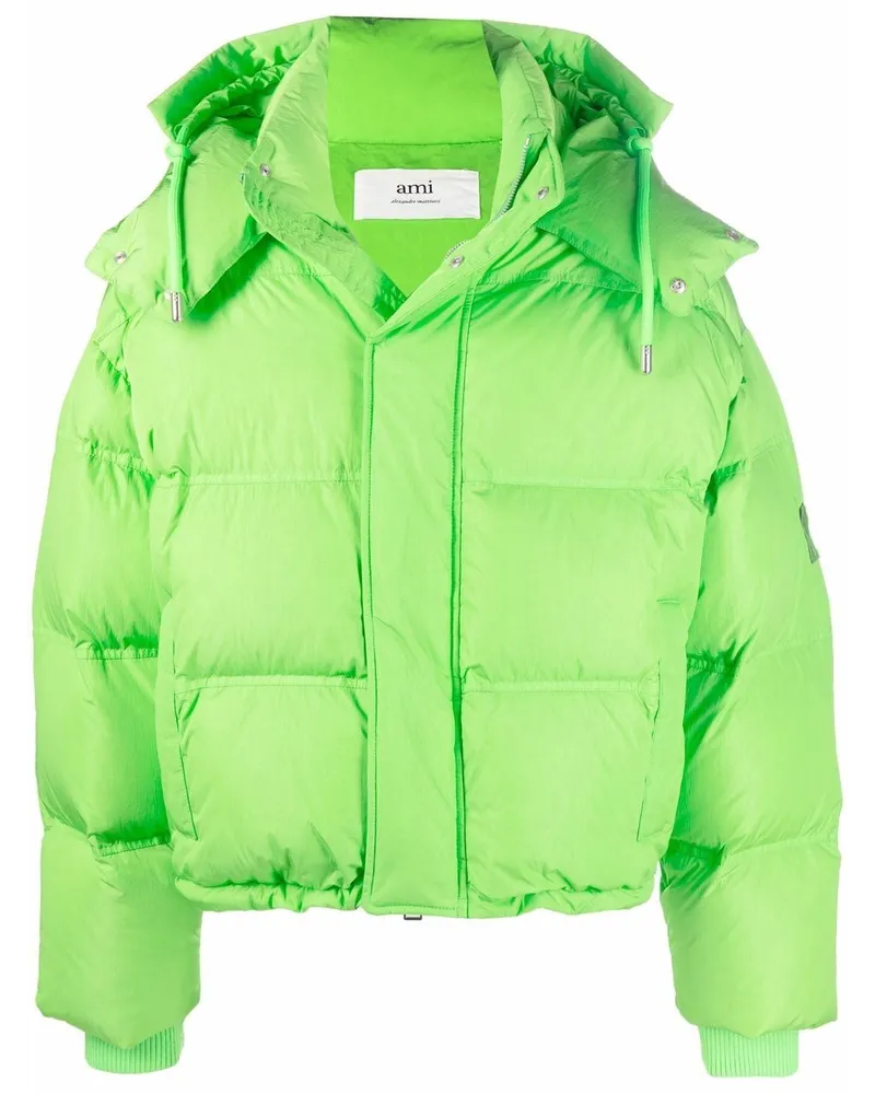 AMI Paris Gefütterte Ami de Coeur Jacke - Grün Grün
