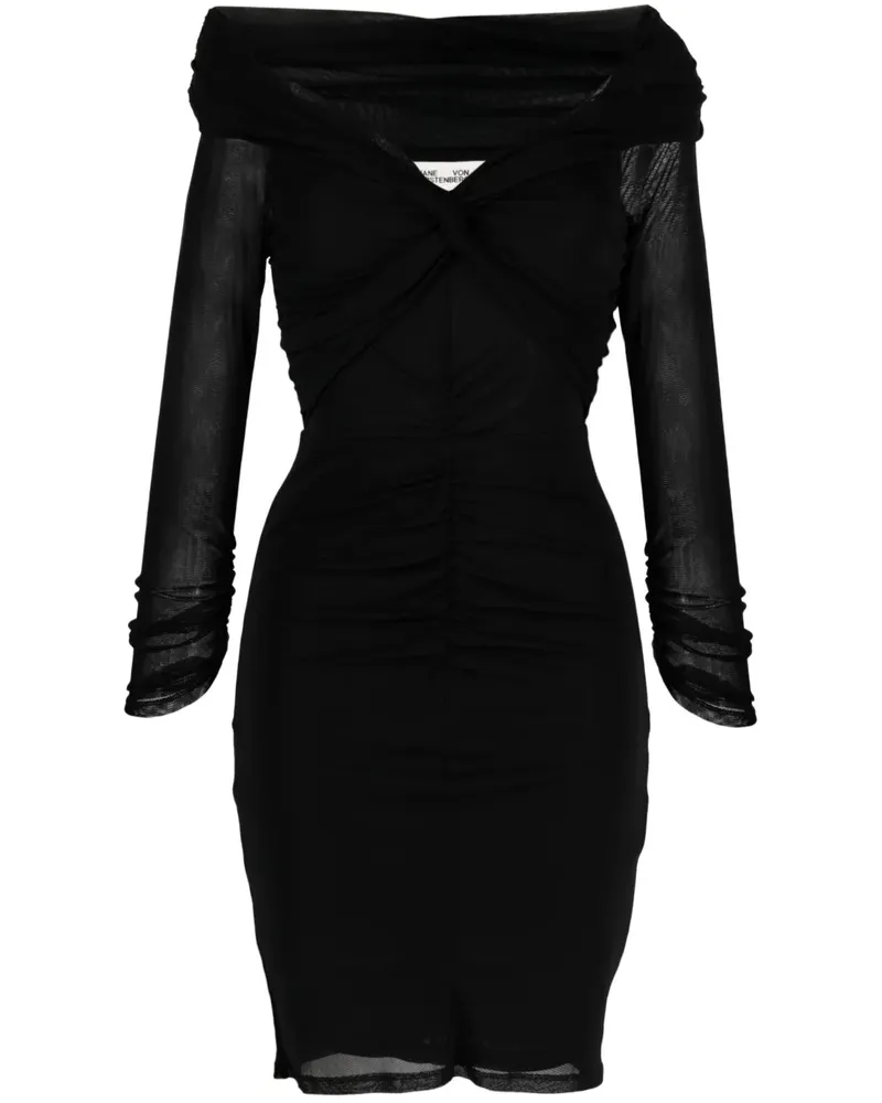 Diane von Furstenberg Schulterfreies Kleid mit Raffungen - Schwarz Schwarz