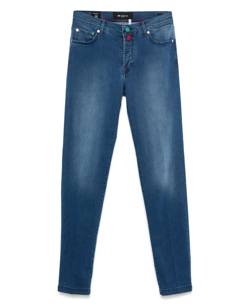 Kiton Jeans mit Logo-Patch - Blau Blau