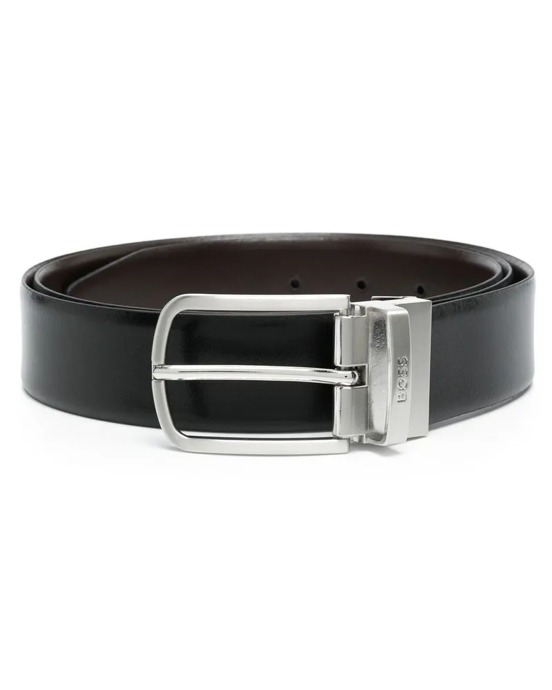 HUGO BOSS Gürtel mit eingraviertem Logo - Schwarz Schwarz