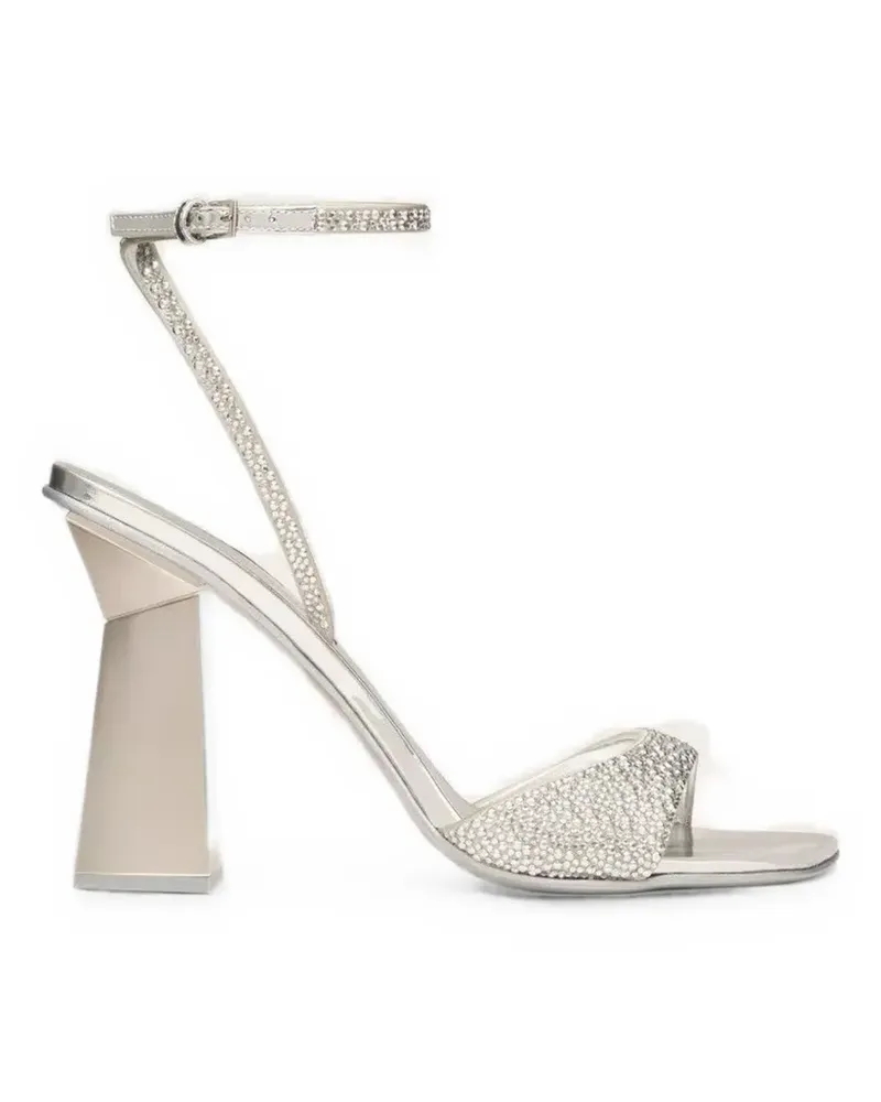 Valentino Garavani crystal-embellished Rockstud-heel sandals - Silber Silber