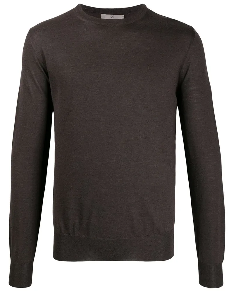 Canali Fein gestrickter Pullover - Braun Braun
