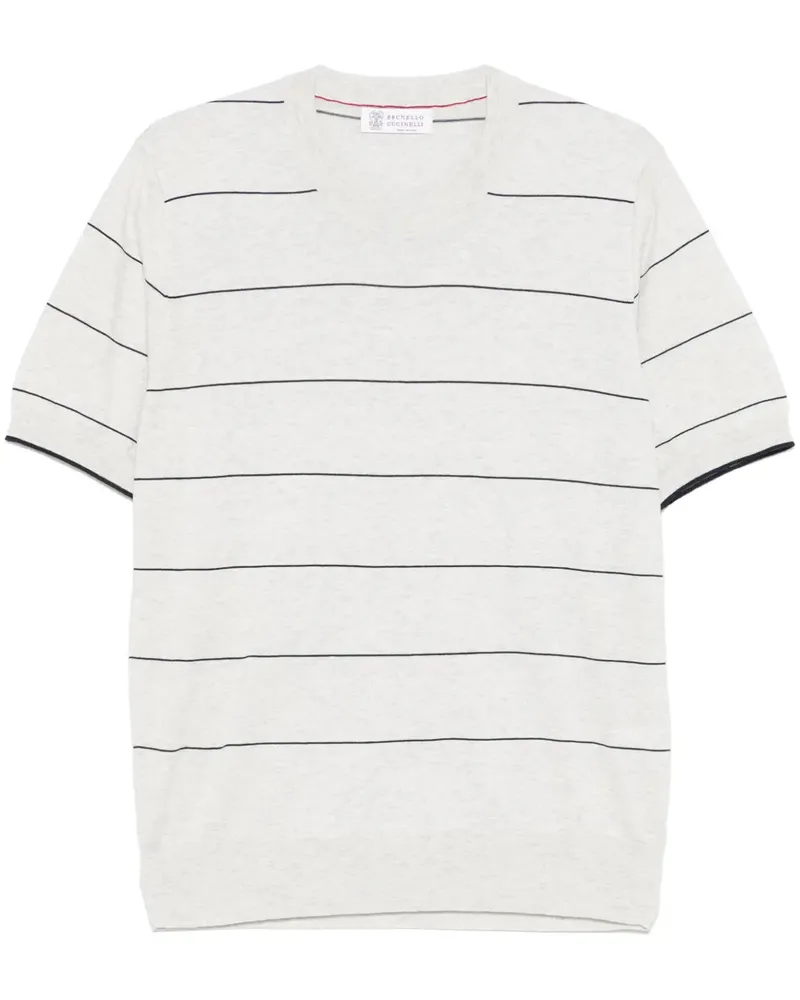 Brunello Cucinelli Gestreiftes T-Shirt - Grau Grau