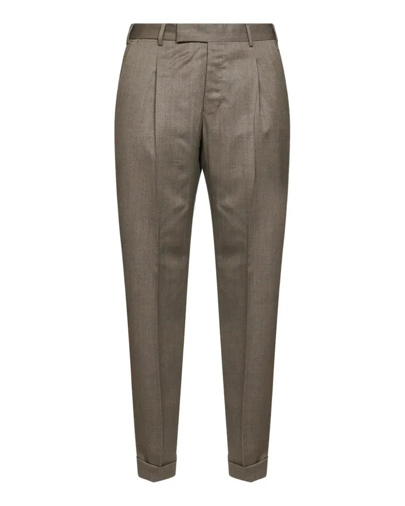 PT TORINO pleated turn-up trousers - Braun Braun