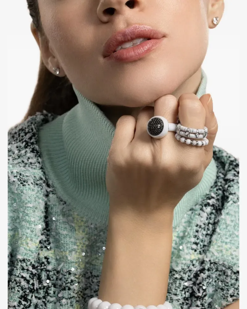 Roberto Demeglio Two Row Musa Ring mit Diamanten - Weiß Weiß