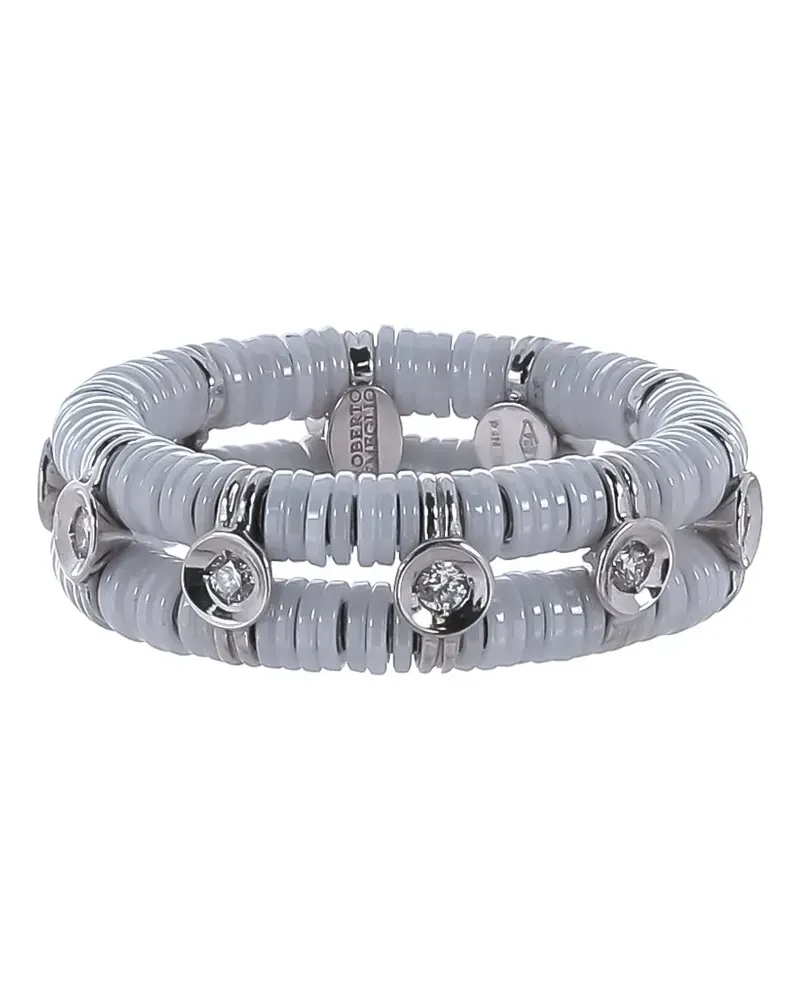 Roberto Demeglio Two Row Musa Ring mit Diamanten - Weiß Weiß