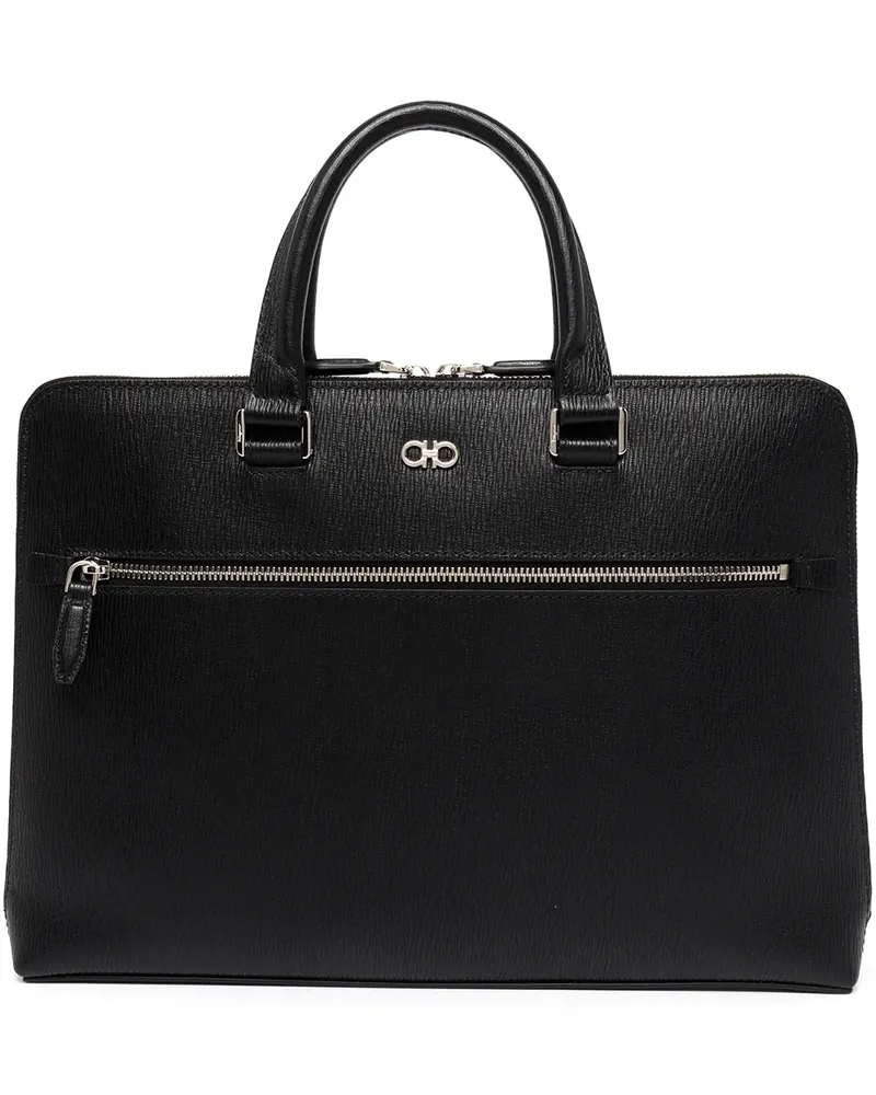Ferragamo Aktentasche mit Gancini-Muster - Schwarz Schwarz