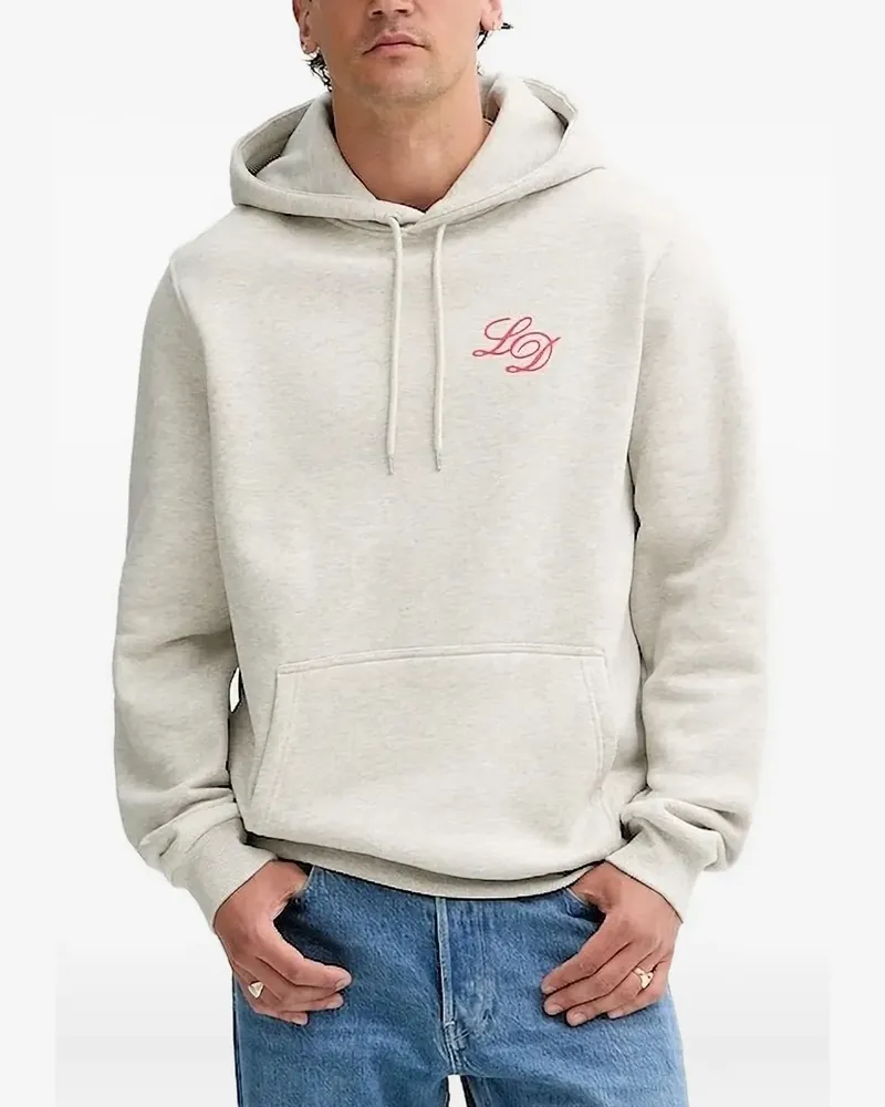 LES DEUX LD Hoodie mit Logo-Stickerei - Grau Grau