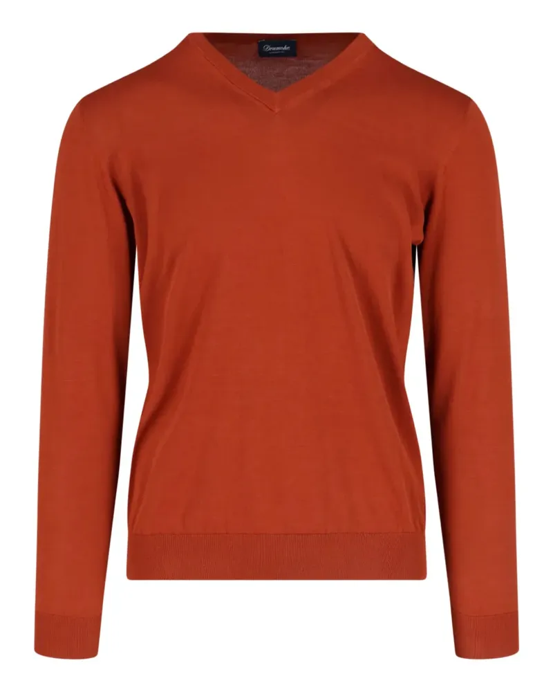 Drumohr  Pullover mit V-Ausschnitt - Orange Orange