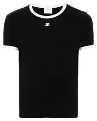 Courrèges Contrast T-Shirt Schwarz