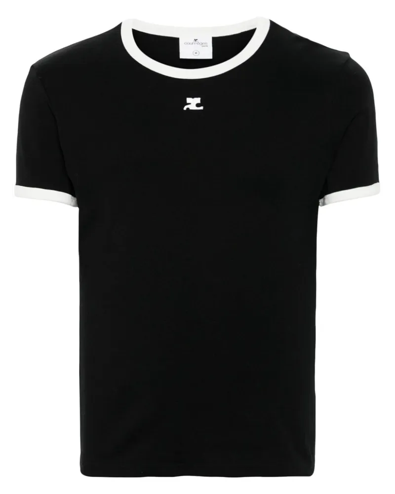 Courrèges Contrast T-Shirt Schwarz