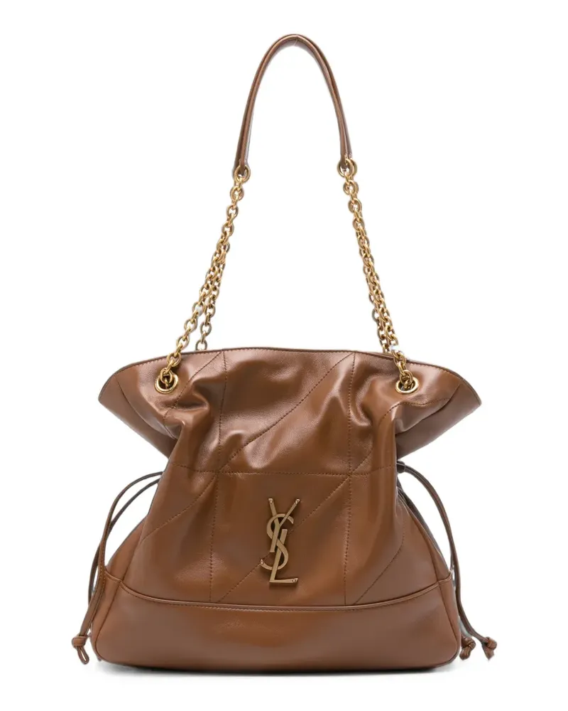 Saint Laurent Kleine Jamie Schultertasche mit Logo-Schild - Braun Braun