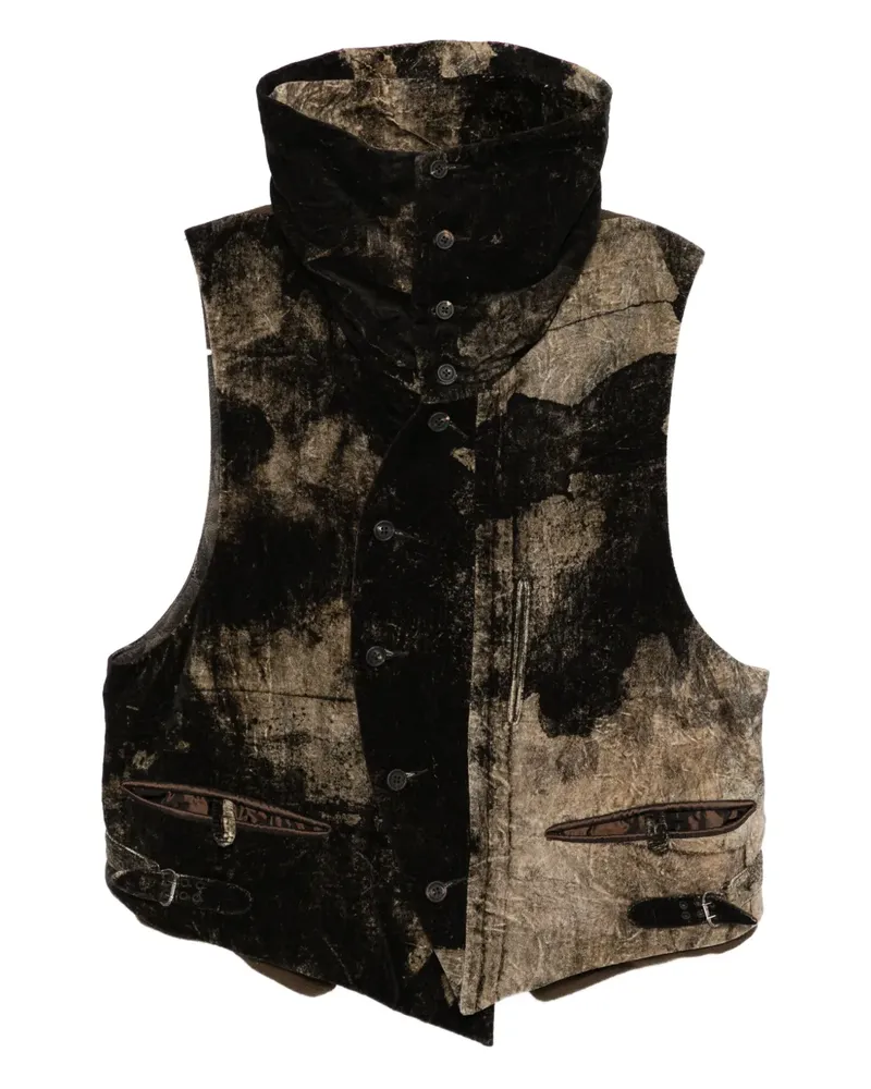 Ziggy Chen Weste mit Print - Schwarz Schwarz