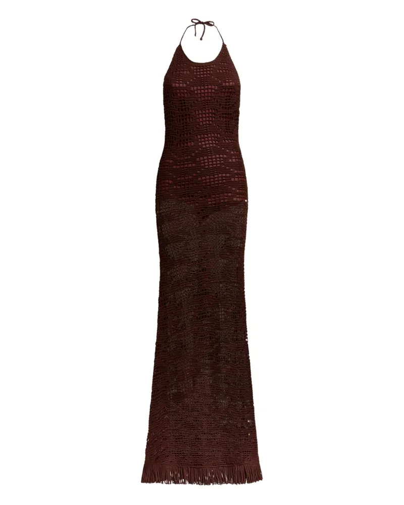 Etro crochet-effect maxi dress - Braun Braun