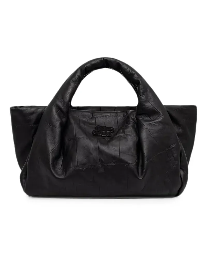 MUNTHE croc-effect padded tote bag - Schwarz Schwarz