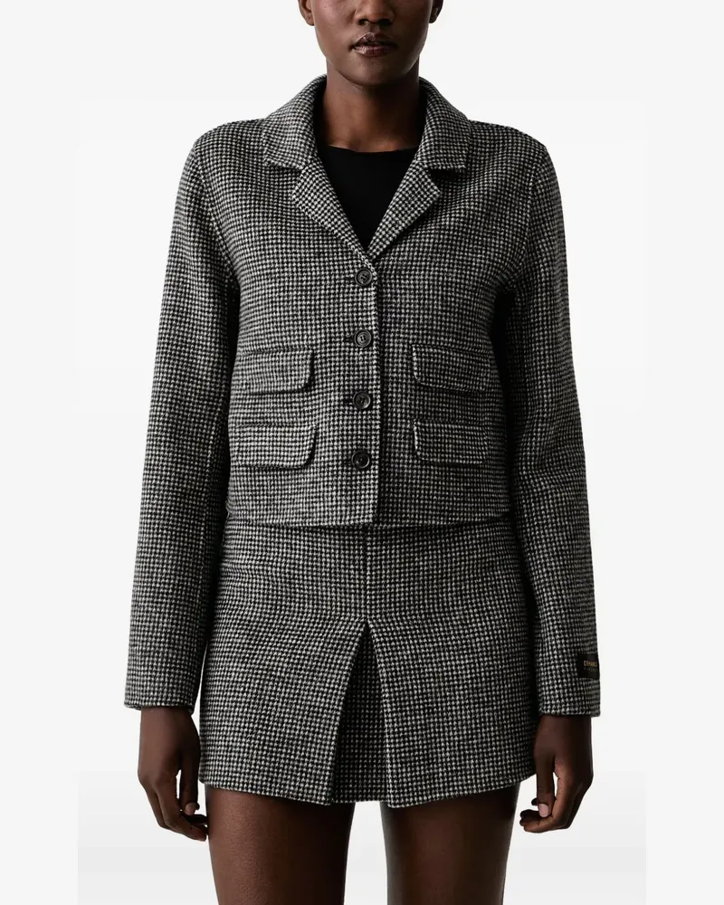 Ermanno Scervino Cropped-Jacke mit Hahnentrittmuster - Grau Grau