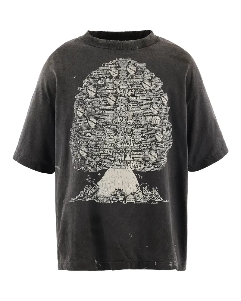 SAINT MXXXXXX T-Shirt im Distressed-Look - Schwarz Schwarz