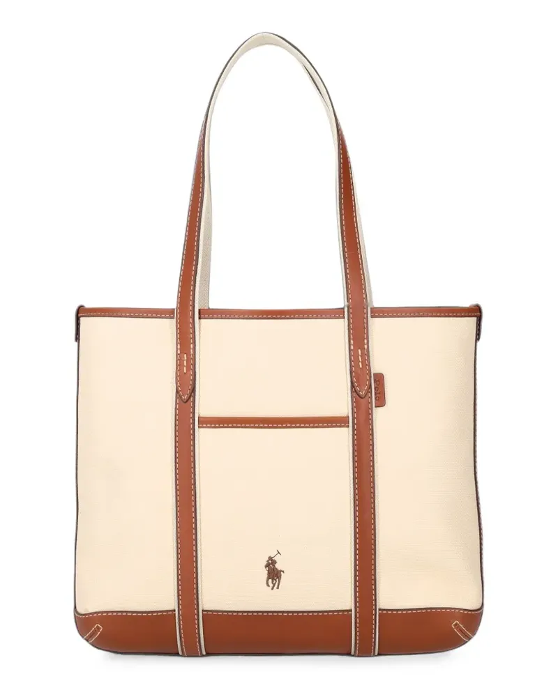 Ralph Lauren Tote Bag mit Lederbesatz - Nude Nude