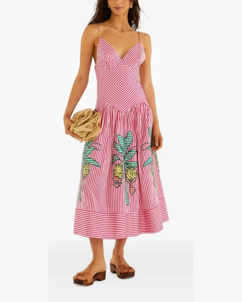 FARM Rio Besticktes Maxikleid - Rosa Rosa