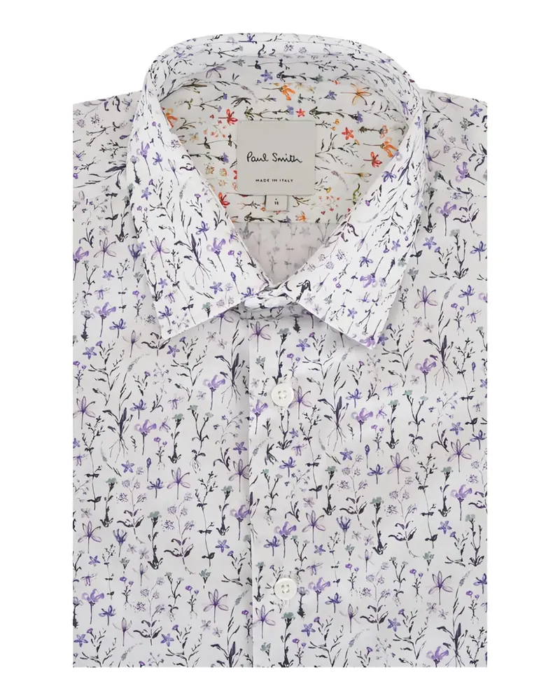 Paul Smith Hemd mit Blumenmuster - Weiß Weiß