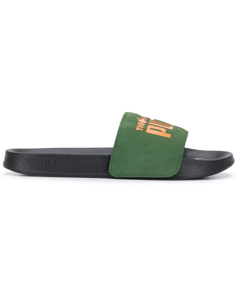 Puma Pantoletten mit Logo - Schwarz Schwarz