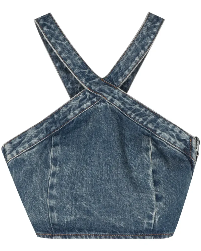 Haikure Kendall Cropped-Jeansoberteil - Blau Blau