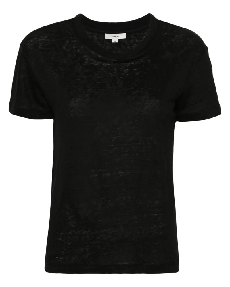 Vince T-Shirt aus Leinen - Schwarz Schwarz