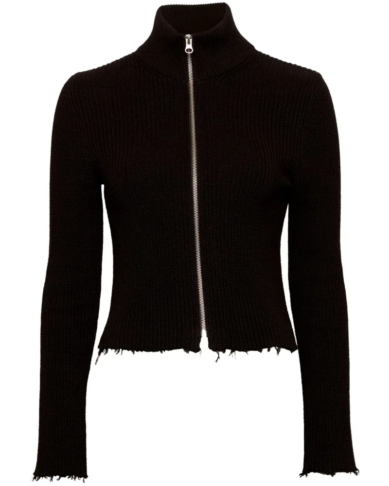 Maison Margiela Gerippter Cardigan mit Reißverschluss - Schwarz Schwarz