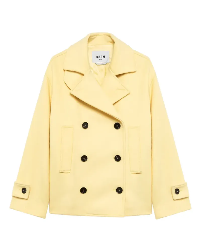 MSGM Doppelreihige Jacke - Gelb Gelb