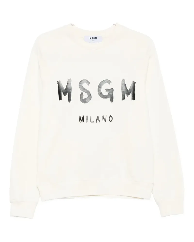 MSGM Sweatshirt mit Logo-Stickerei - Weiß Weiß