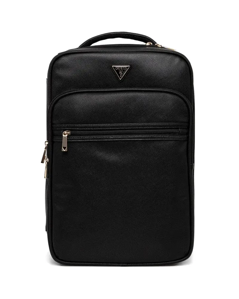 Guess Norom Rucksack aus Saffiano-Leder - Schwarz Schwarz
