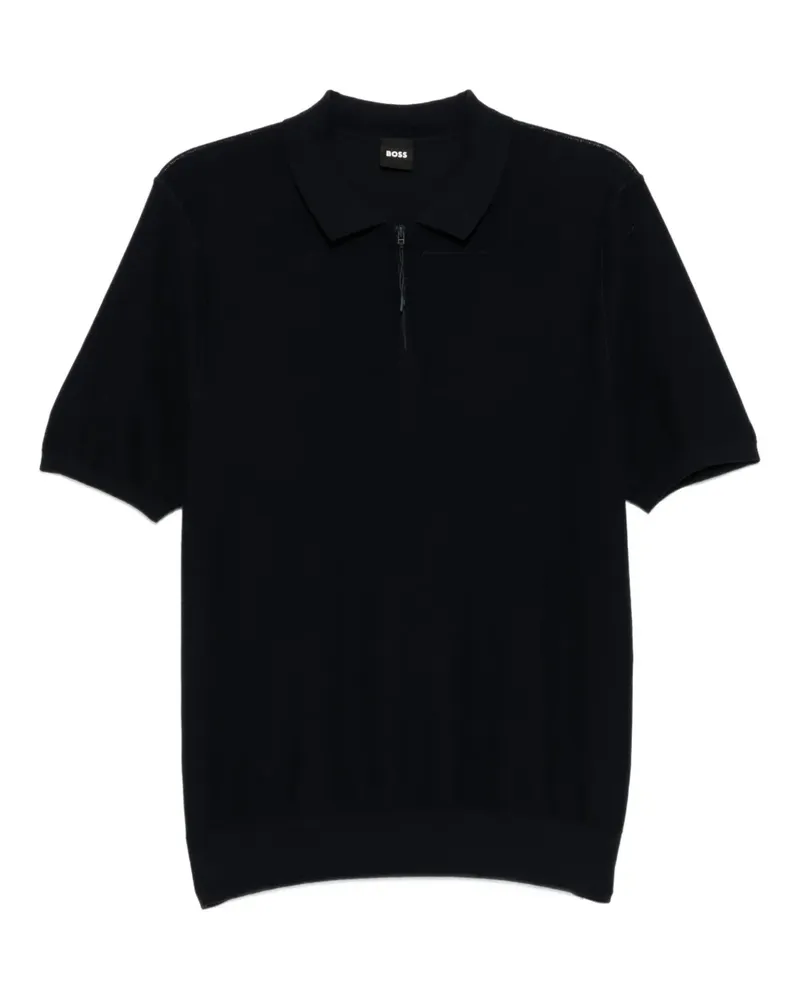 HUGO BOSS Poloshirt mit Reißverschluss - Blau Blau