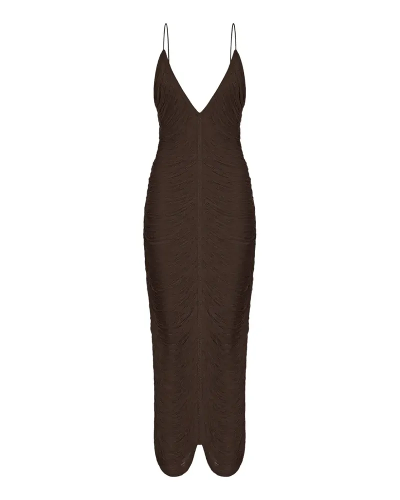BLESS Solé V-neck midi dress - Braun Braun
