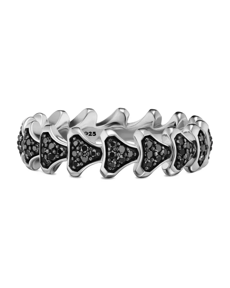 David Yurman Armory® Sterlingsilberring mit schwarzen Diamanten Silber