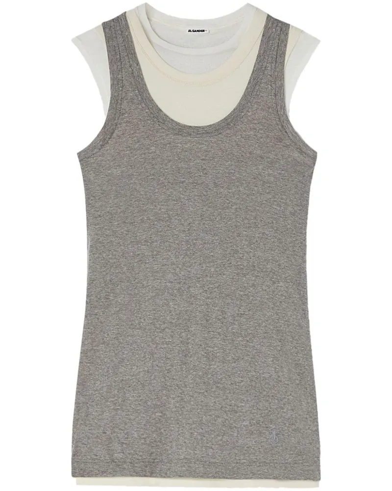 Jil Sander Top im Layering-Look - Grau Grau