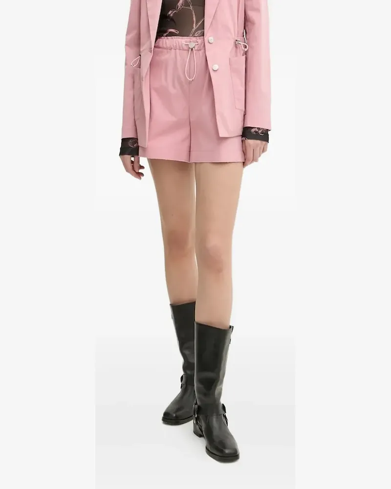 Moschino Kordelzug-Shorts mit Logo-Applikation - Rosa Rosa