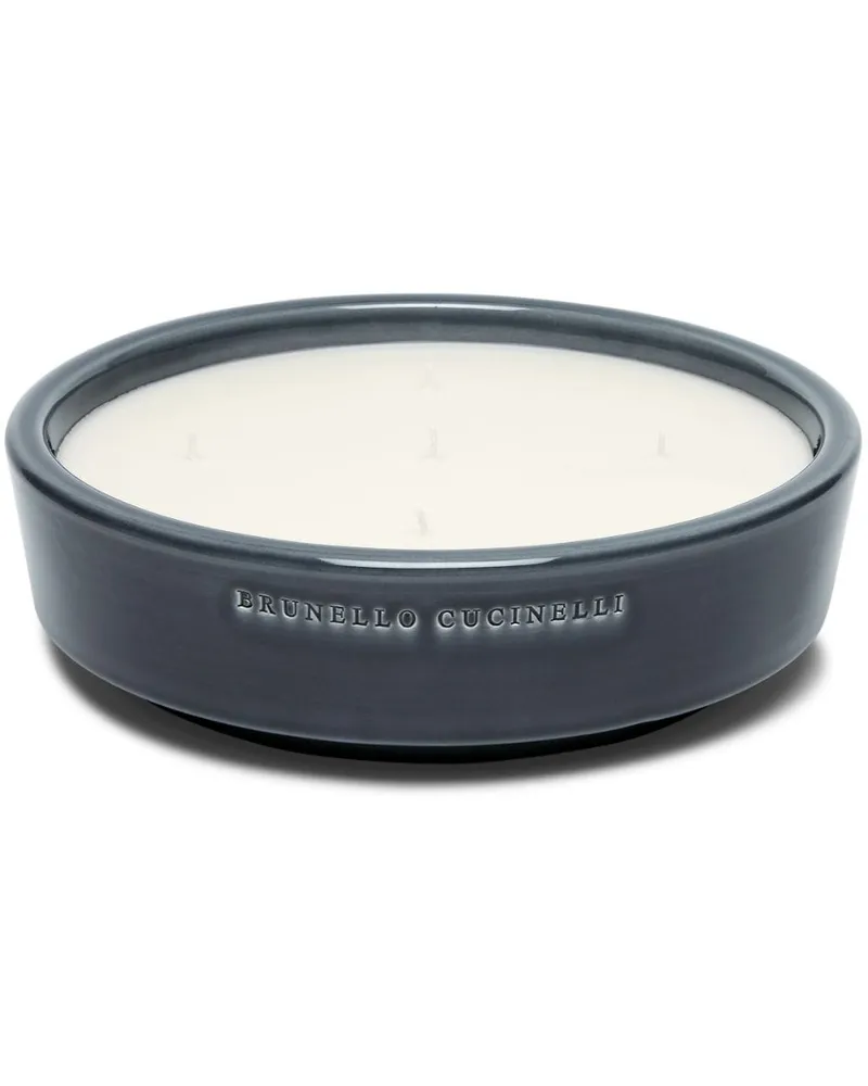 Brunello Cucinelli Duftkerze mit Logo-Prägung (3995g) - Grau Grau