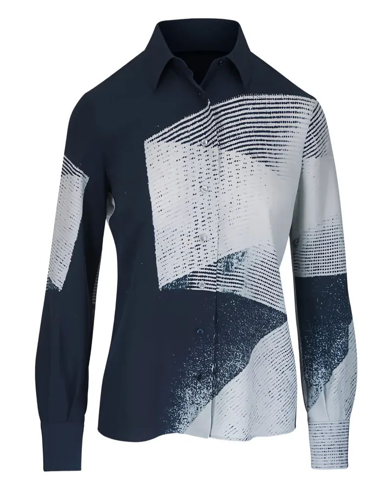 Akris print collared shirt - Blau Blau
