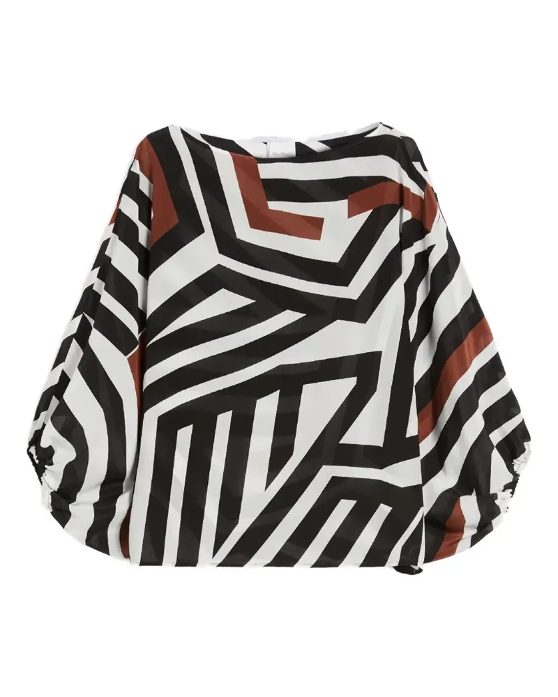 Max Mara Camino asymmetric striped blouse - Schwarz Schwarz