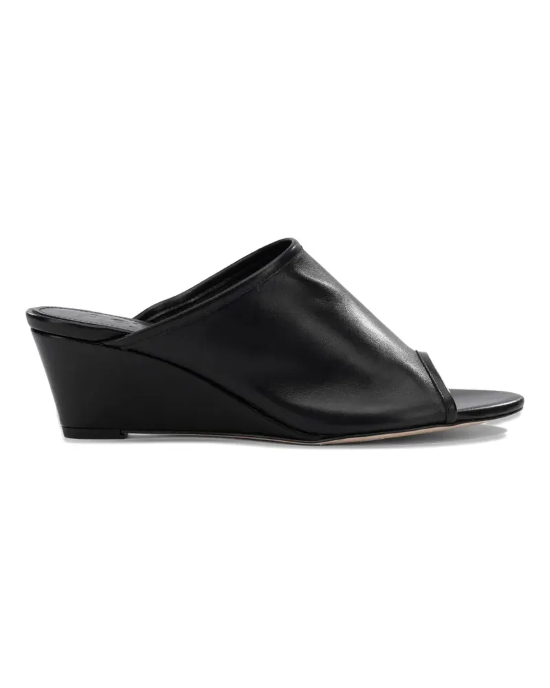 aeyde Suzanne wedge leather sandals - Schwarz Schwarz