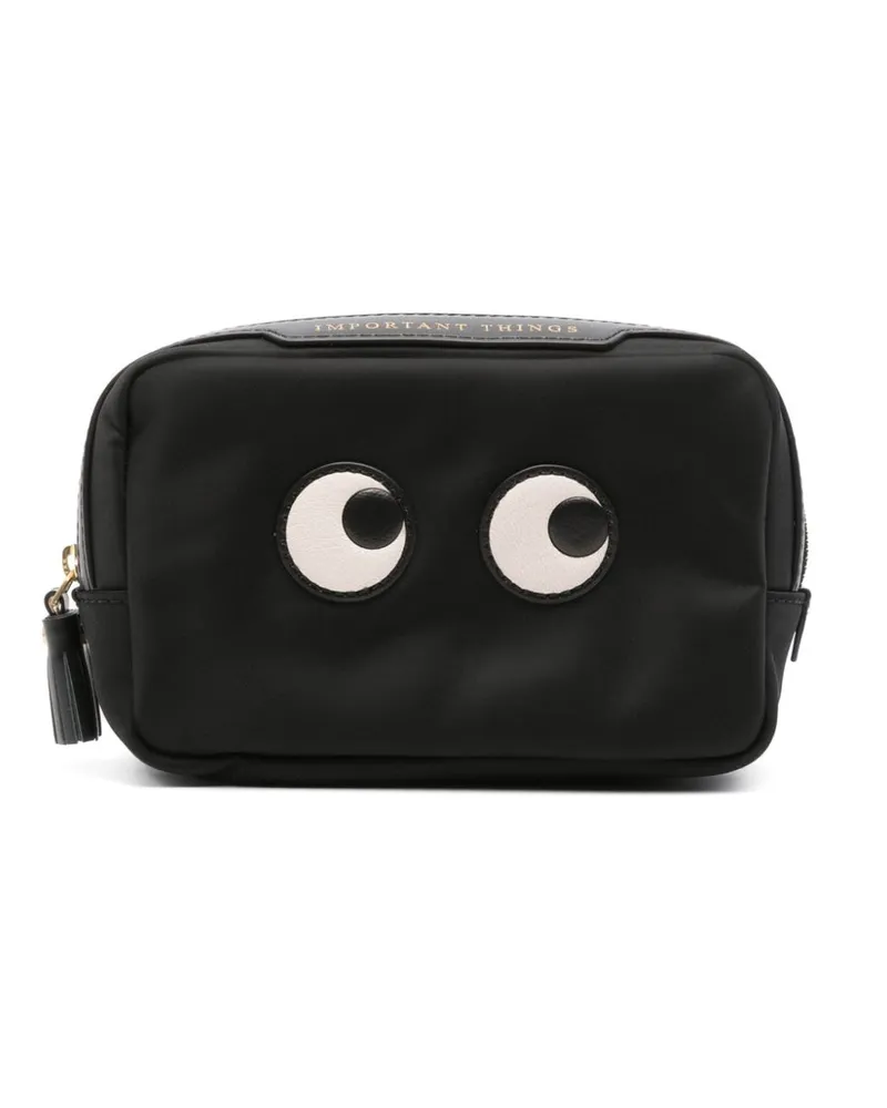 Anya Hindmarch Kosmetiktasche mit Augen-Logo Schwarz