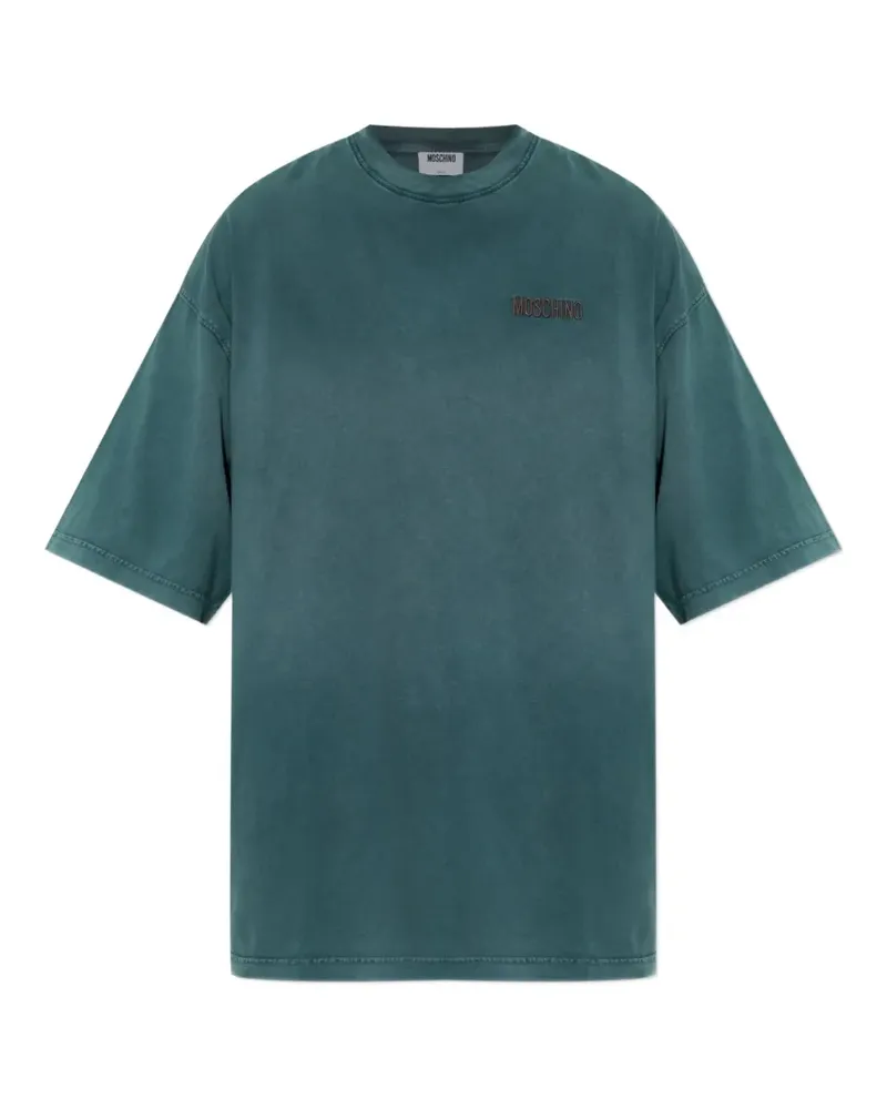 Moschino T-Shirt mit Logo-Stickerei - Grün Grün