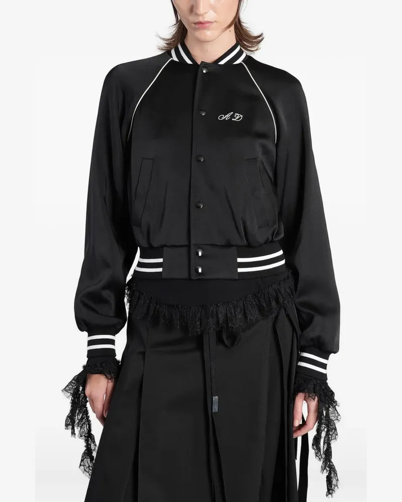 Ann Demeulemeester Arya embroidered bomber jacket - Schwarz Schwarz