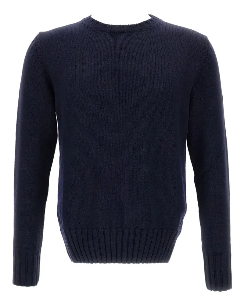 Customer Lovers Gerippter Pullover - Blau Blau
