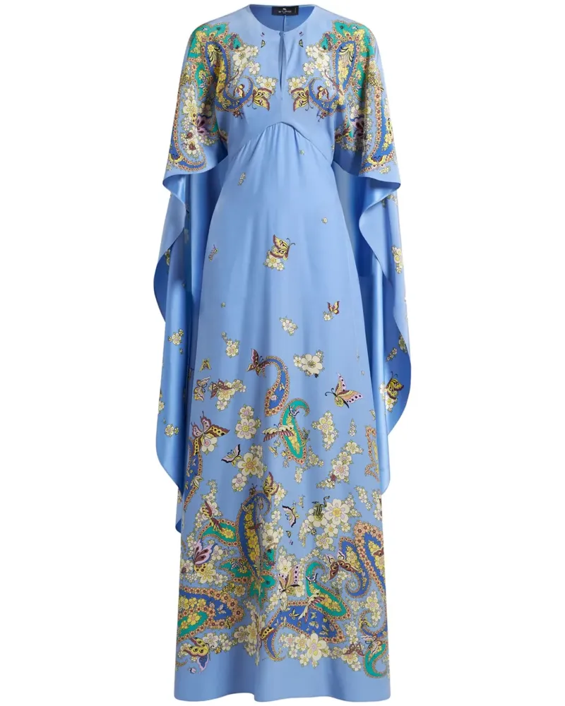 Etro Abendkleid mit Cape - Blau Blau