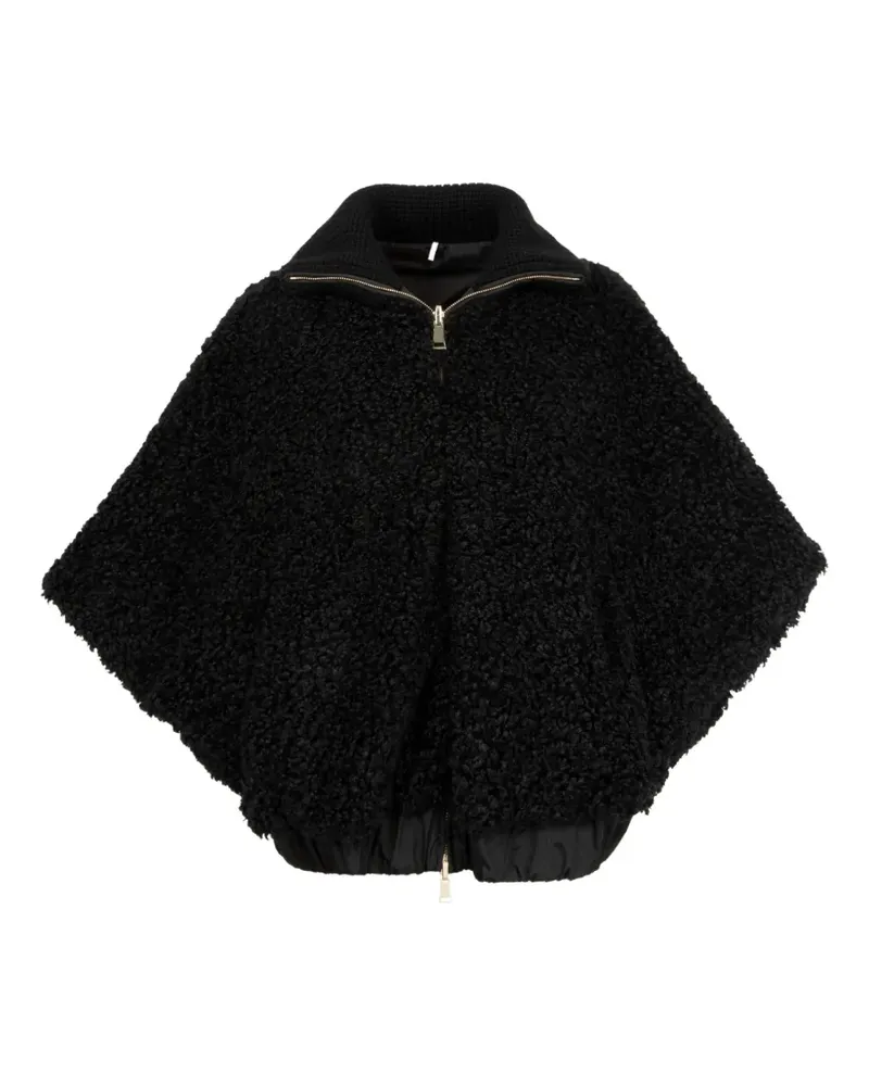 Moncler zip-up fleece cape - Schwarz Schwarz